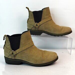 Teve De La Vina Dos Chelsea Ankle Boots Women Sz 8 Brown Beige Waterproof Block